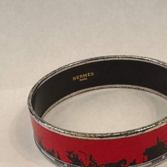 HERMES, Printed Enamel Bracelet Les Ponts de Paris - Picture 4 of 7